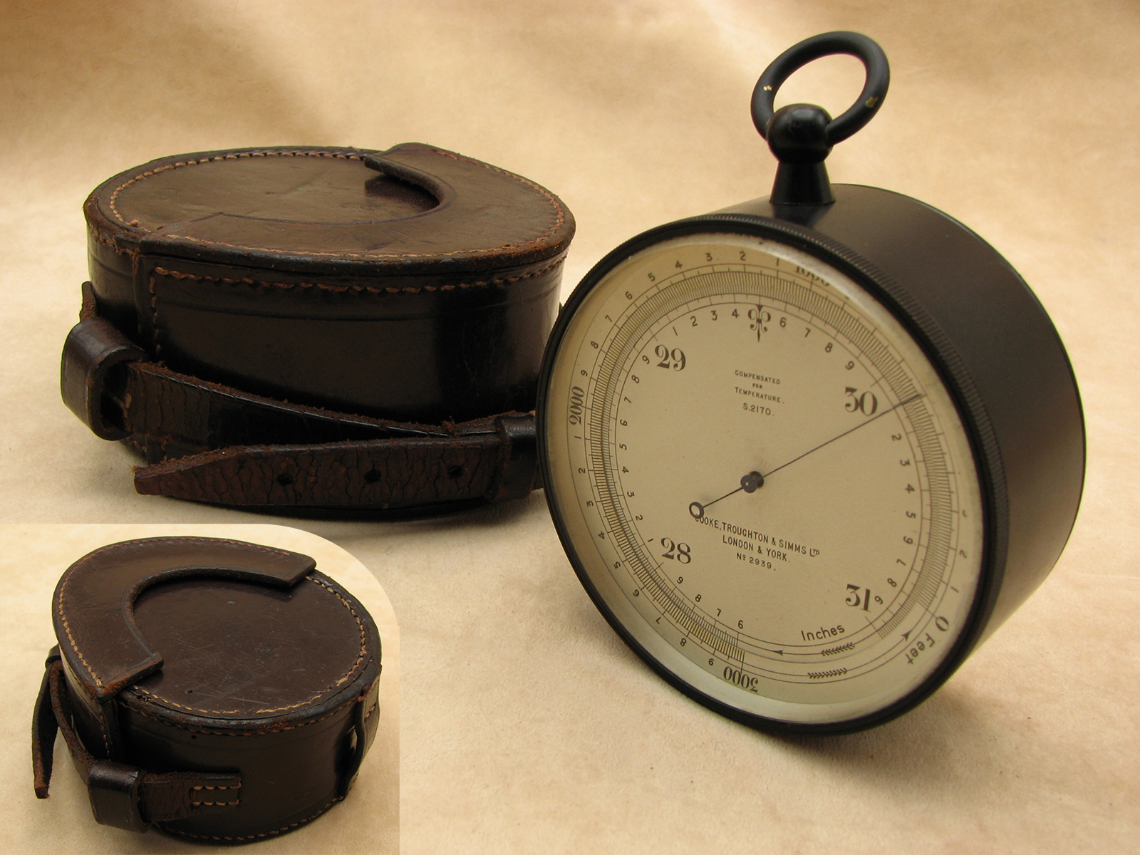 Cooke Troughton & Simms pocket barometer & altimeter circa 1920's
